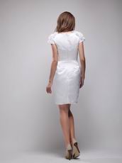 Cap Sleeves White Knee Length Dresses For Homecoming