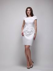 Cap Sleeves White Knee Length Dresses For Homecoming