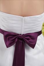 White Princess Strapless Belt Short Prom Dress For Girl