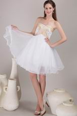 Sweetheart Knee-length Prom Short Dress With Golden Beading