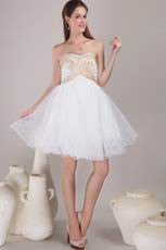 Sweetheart Knee-length Prom Short Dress With Golden Beading