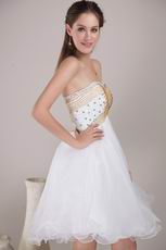 Sweetheart Knee-length Prom Short Dress With Golden Beading