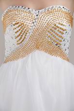 Sweetheart Knee-length Prom Short Dress With Golden Beading