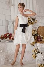 Rolled Fabric Flowers White Graduation 8th Grade Dress