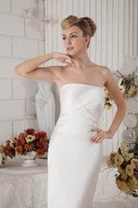 Strapless Column Silhouette White Chiffon Prom Dress Suppliers
