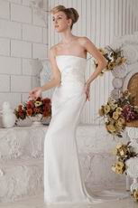 Strapless Column Silhouette White Chiffon Prom Dress Suppliers