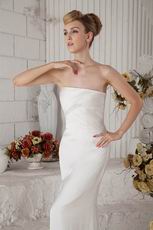 Strapless Column Silhouette White Chiffon Prom Dress Suppliers