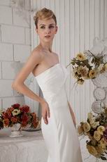 Strapless Column Silhouette White Chiffon Prom Dress Suppliers