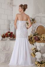 Hot Sell Sweetheart Crystal White Chiffon Women Dresses For Prom