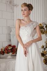 Affordable Wide One Shoulder Strap Ivory Prom Dresses With Lace