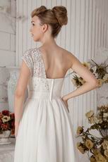 Affordable Wide One Shoulder Strap Ivory Prom Dresses With Lace