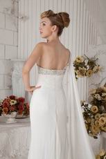 Elegant One Shoulder Watteau Ivory Chiffon Prom Dress With Split