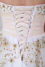 Sweetheart Embroidery Formal Evening Dress With Bowknot