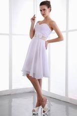 White Chiffon Dress With Belt Sweet 16 Dress Under 100 Dollars