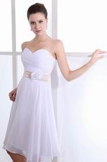 White Chiffon Dress With Belt Sweet 16 Dress Under 100 Dollars