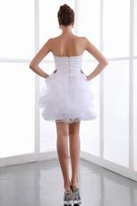 Sweet Heart White Organza Short Graduation Dress