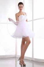 White Sweet 16 Dress With One Shoulder Short Skirt Design