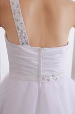 White Sweet 16 Dress With One Shoulder Short Skirt Design