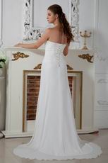 Custom Made Strapless Corset Back Ivory Chiffon Prom Dress