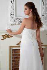 Custom Made Strapless Corset Back Ivory Chiffon Prom Dress