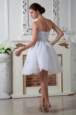 Wholesale Strapless Flower White Organza Prom Dress For Sale