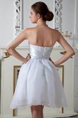 Wholesale Strapless Flower White Organza Prom Dress For Sale