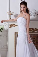 Single One Shoulder Corset Back Panel Train White Chiffon Prom Dress