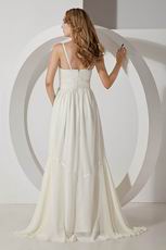 Best Seller Spaghetti Staps Ivory Chiffon Prom Dress For Women