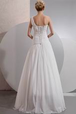 One Shoulder Corset Ivory Puffy Prom Ball Gown Top Designer