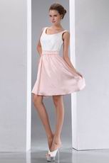 Terse Straps Square White And Pink Short Prom Dress On Sale