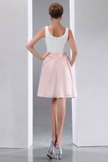 Terse Straps Square White And Pink Short Prom Dress On Sale