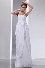 Spaghetti Strap White Chiffon Skirt Amazing Prom Dress