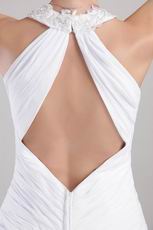 White Halter Backless Formal Occasion Evening Dress