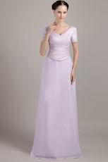 V-neck Short Sleeves Chiffon Mother Of The Bride Dress