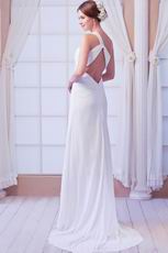 Elegant Ruched Bodice White Chiffon Prom Dress With Split