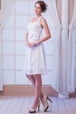 Halter White Chiffon Skirt With Bowknot Homecoming Dress