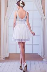 Hot Sell Straps Beaded Bodice Ivory Short Party Dress