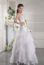 White Strapless Dress With Leaves Decorate Quinceanera Dress