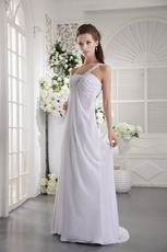 One Shoulder Cross Back White Chiffon Prom Dress Massachusetts