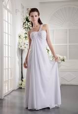 One Shoulder Cross Back White Chiffon Prom Dress Massachusetts