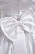 White Bowknot Decorate Wedding Bridesmaid Dress