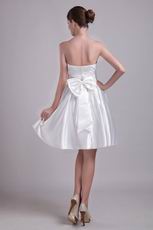 White Bowknot Decorate Wedding Bridesmaid Dress