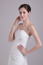 Ruched Sweetheart White Chiffon Prom Dress With Split