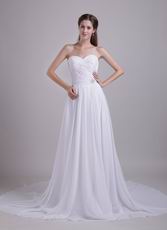 White Chiffon Sweetheart Long La Homecoming Dress