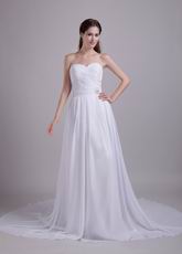 White Chiffon Sweetheart Long La Homecoming Dress