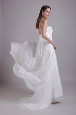 Elegant Sweetheart Ruched White Chiffon Evening Dress