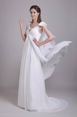 V Neckline Quality White Prom Dresses Wedding Party Dress