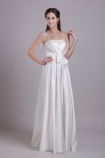 Floor Length White Very Formal Dresses With Bowknot Decorate