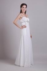 Best Spaghetti Straps White Chiffon Evening Dress