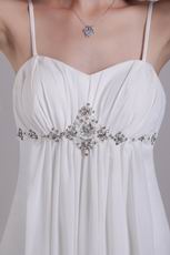 Best Spaghetti Straps White Chiffon Evening Dress